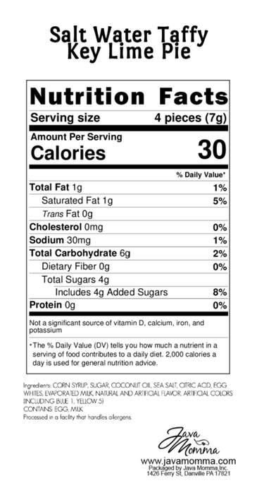 Momma's Munchies - Key Lime Pie Salt Water Taffy - Java Momma